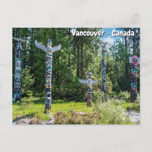 Totems in Stanley Park, Vancouver Canada Briefkaart (Voorkant)