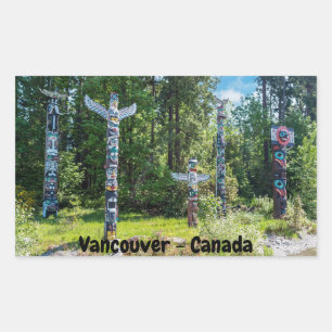 Totems in Stanley Park, Vancouver Canada Rechthoekige Sticker