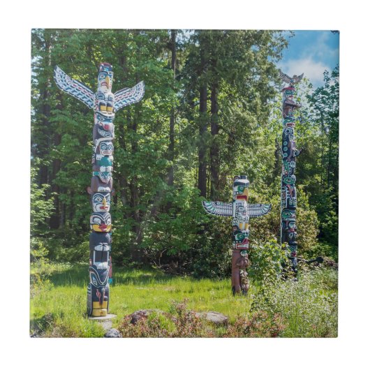 Totems in Stanley Park, Vancouver Canada Tegeltje (Voorkant)