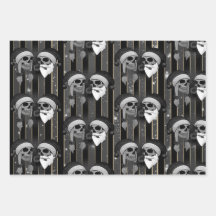 Totenkopf Frau Mann Weihnachten Rose Mütze Bart