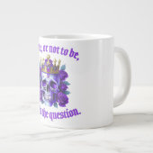 Totenkopf Geschenk Krone Rosen Spruch König Lila Grote Koffiekop (Voorkant rechts)