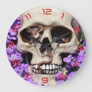 Totenkopf - Gothic / Wanduhr Grote Klok