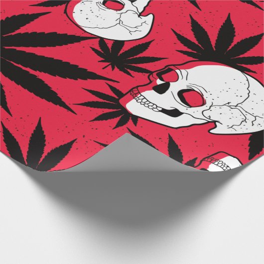 Totenkopf Hanfblatt Cadeaupapier (Hoek)