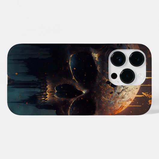 Totenkopf mit apokalyptischer Hintergrund Case-Mate iPhone Case (Achterkant (horizontaal))