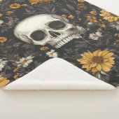 Totenkopf mit Blumen Sherpa Deken (3/4)
