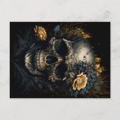 Totenkopf mit dekorativen Rosen Blumen Design Briefkaart (Voorkant)