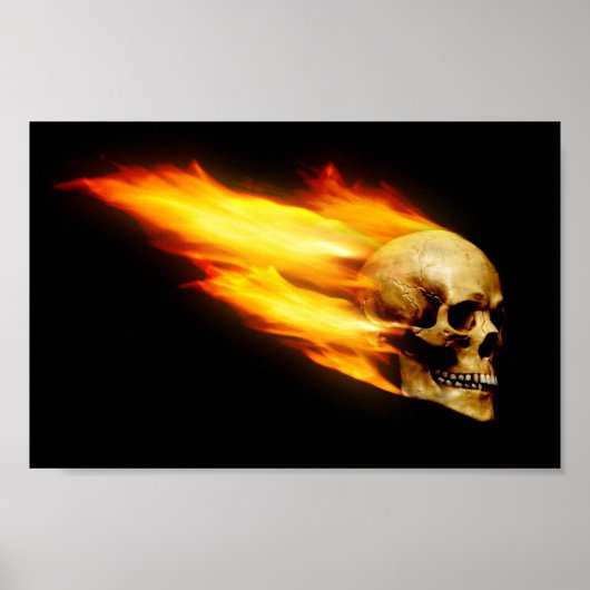 Totenkopf mit Flammen Poster (Voorkant)