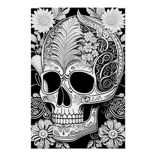 Totenkopf mit Ornamenten Perfect Poster (Voorkant)