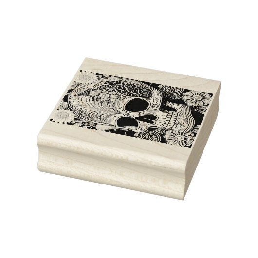 Totenkopf mit Ornamenten Rubberstempel (Stempel)