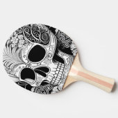 Totenkopf mit Ornamenten Tafeltennisbatje (Zijkant)