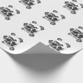 Totenkopf mit Rosen Tattoo Körperkunst Cadeaupapier (Hoek)