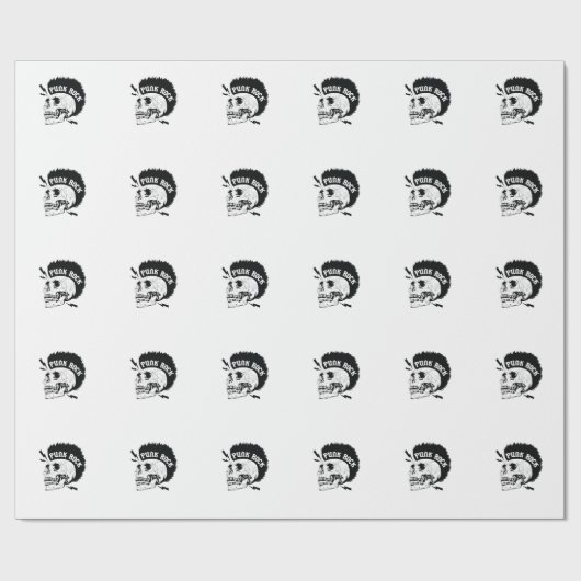 Totenkopf "Punk Rock" Cadeaupapier (Vlak)