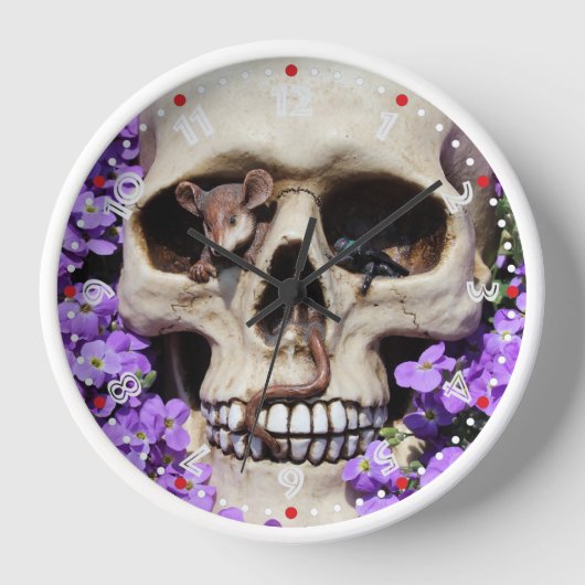 Totenkopf Schädel Gothic Acryl Wanduhren (Voorkant)