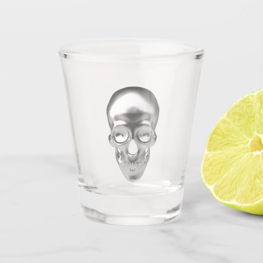 Totenkopf, Schädel silber 3D-Optik - Shot Glas (Voorkant)
