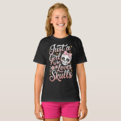 Totenkopf Shirt Mädchen Frauen Gothic (Voorkant volledig)