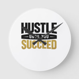 Totens je Succes – Minimaal Goud Motivatie Ontwerp Ronde Klok