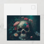 Totenschädel mit dekorativen Blumen Motiv Briefkaart (Voorkant / Achterkant)