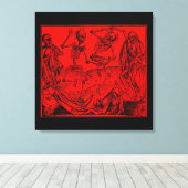 Totentanz / Dance of macabre Canvas Afdruk (Insitu (Houten vloer))