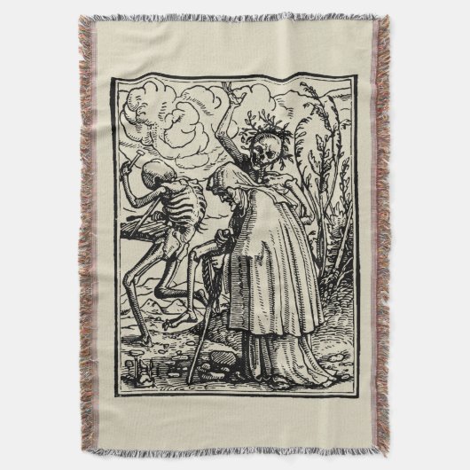 Totentanz, Dance of macabre (Holbein) Deken (Voorkant Verticaal)