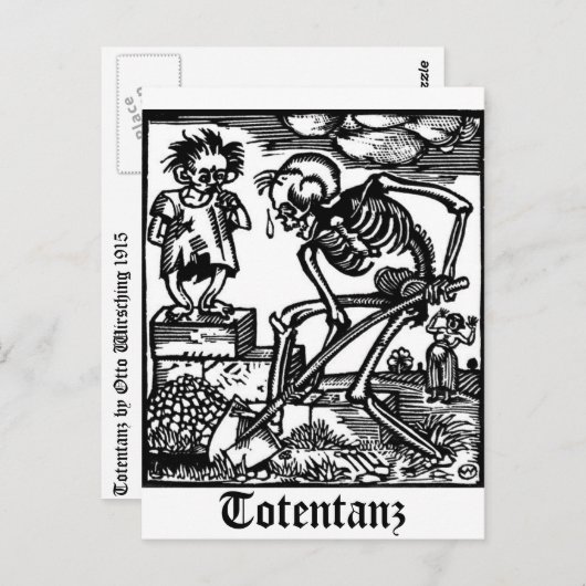 Totentanz Death and the Boy briefkaart (Voorkant / Achterkant)