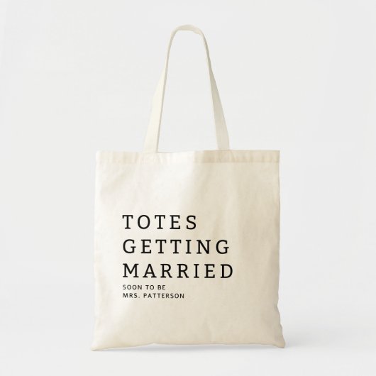 Totes Gaat Trouwen Bruid Naam Trouw Tas (Voorkant)