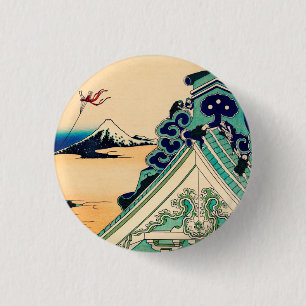 Toto Asakusa Honganji door Katsushika Hokusai Ronde Button 3,2 Cm