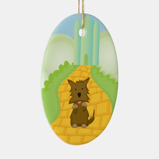 Toto op Yellow Brick Road kerstversiering Keramisch Ornament (Rechts)