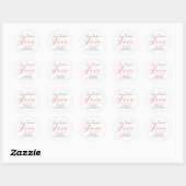 Totsiens met Liefde Minimal Script Bruiloft Ronde Sticker (Vel)