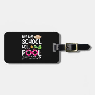 Totsiens school hallo zwembad laatste schooldag bagagelabel