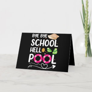 Totsiens school, hallo zwembad laatste schooldag kaart