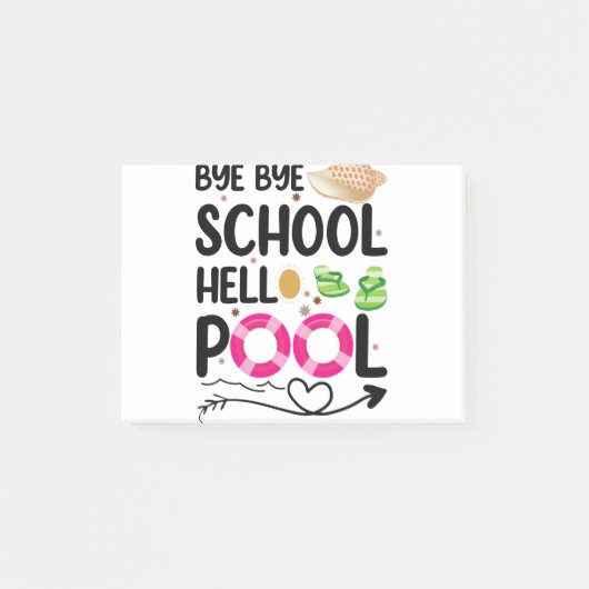 Totsiens school hallo zwembad laatste schooldag post-it® notes (Voorkant)