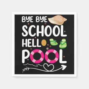 Totsiens school, hallo zwembad laatste schooldag servet