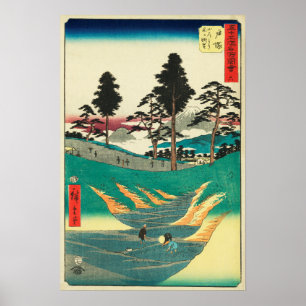 Totsuka, Japan: Utagawa Woodblock Print