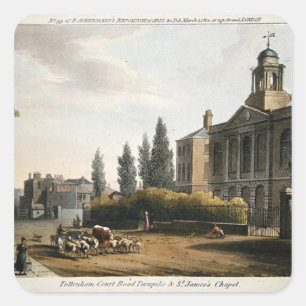 Tottenham Court Road Turnpike Vierkante Sticker