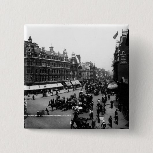 Tottenham Court Road uit Oxford Street Vierkante Button 5,1 Cm (Voorkant)