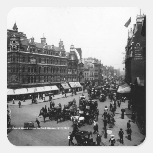 Tottenham Court Road uit Oxford Street Vierkante Sticker (Voorkant)