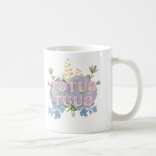 Totus Tuus Catholic Marian Floral Mug Koffiemok (Rechts)