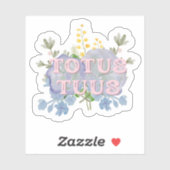 Totus Tuus Catholic Marian Floral Sticker (Vel)