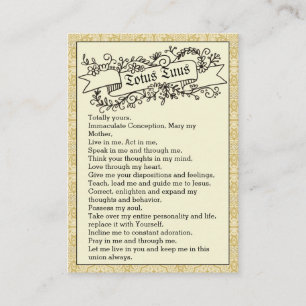 Totus Tuus Prayer Pope St. Johannes Paulus II Heil Visitekaartje