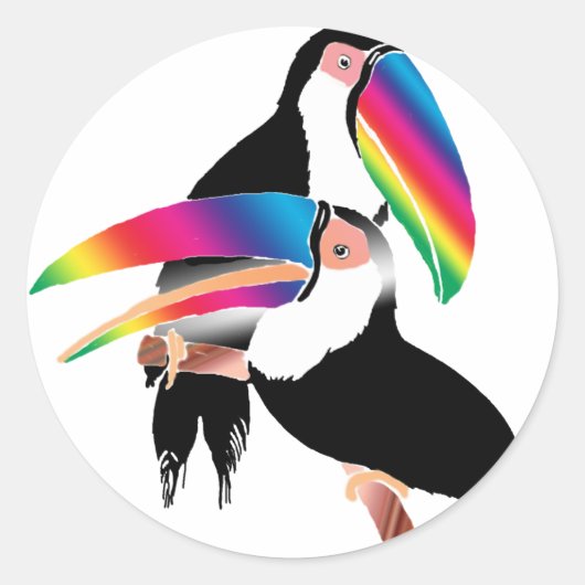 Tou Toucans Ronde Sticker (Voorkant)
