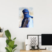 Touareg in Blauw Poster (Thuiskantoor)