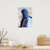 Touareg in Blauw Poster (Keuken)