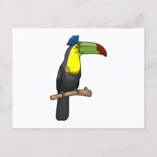Toucan als politieagent briefkaart