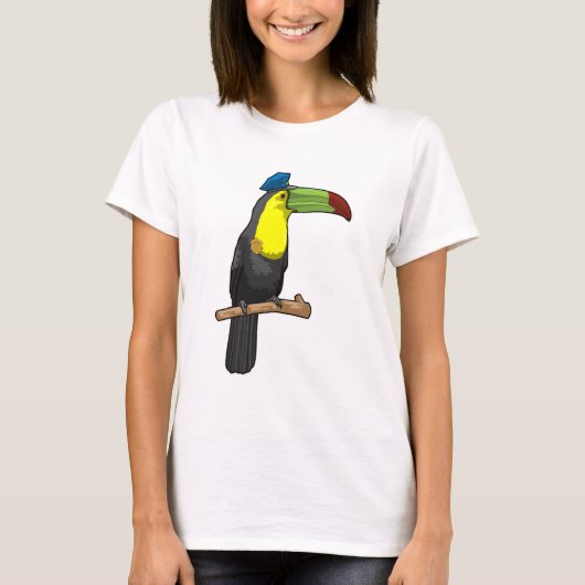 Toucan als politieagent t-shirt (Voorkant)