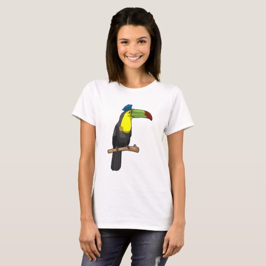 Toucan als politieagent t-shirt (Voorkant volledig)