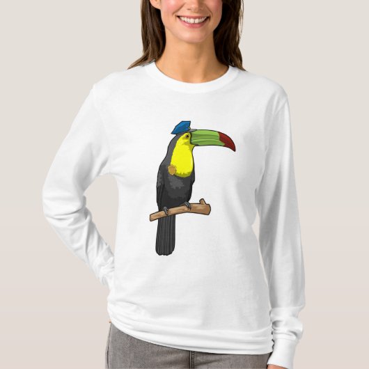 Toucan als politieagent t-shirt (Voorkant)