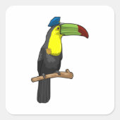 Toucan als politieagent vierkante sticker (Voorkant)