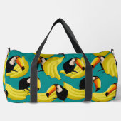 Toucan Bananen Tropische Blauwgroen Vogels & Fruit Plunjezak (Voorkant)