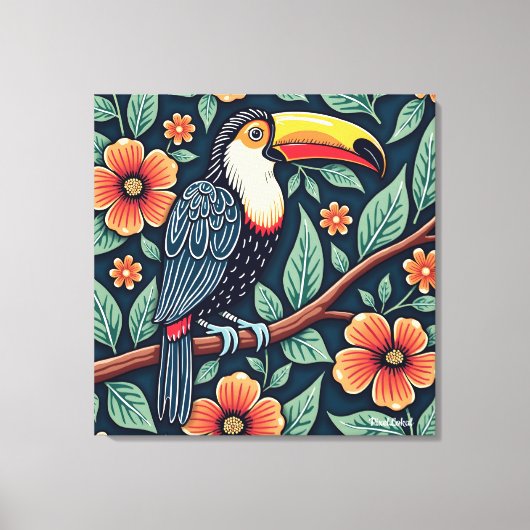 Toucan Batik Art Canvas Afdruk (Voorkant)