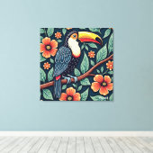 Toucan Batik Kunst Canvas Afdruk (Insitu (Houten vloer))